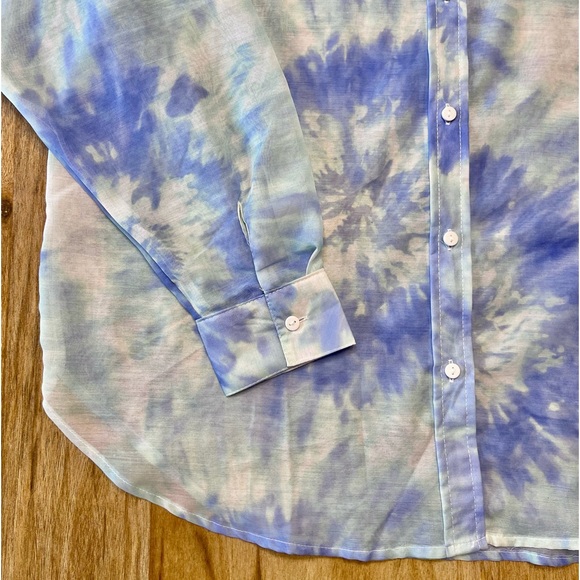 Sheer Tie Dyed Button Down Shirt - Picture 5 of 5